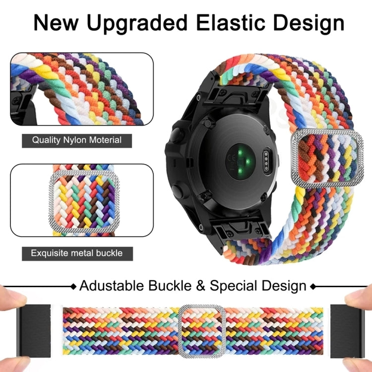 Compatible with Garmin Fenix 7X Adjustable Nylon Braided Elasticity Watch Band(Colorful Denim) - free shipping - PMC TechLife - Order now!