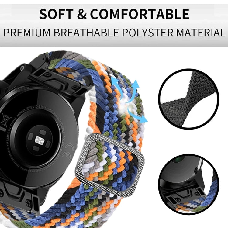 Compatible with Garmin Fenix 7 Adjustable Nylon Braided Elasticity Watch Band(Blue) - free shipping - PMC TechLife - Order now!