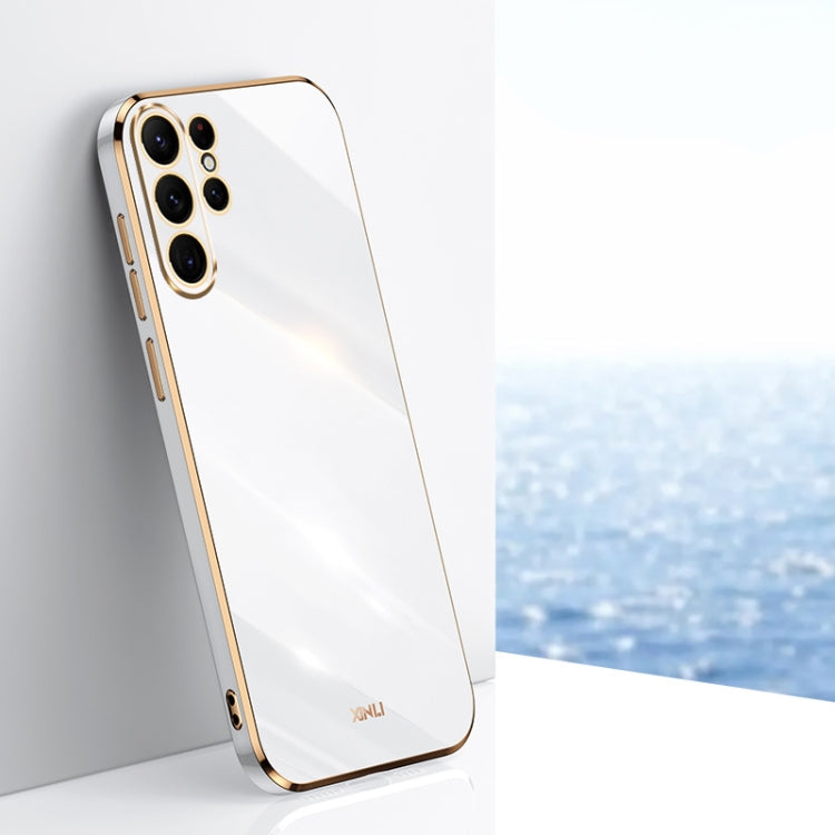 For Samsung Galaxy S23 Ultra 5G XINLI Straight Edge 6D Electroplate TPU Phone Case(White) - free shipping - PMC TechLife - Order now!