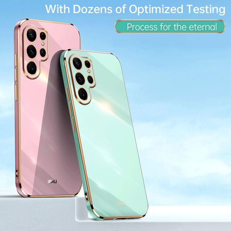 For Samsung Galaxy S22 Ultra 5G XINLI Straight Edge 6D Electroplate TPU Phone Case(Cherry Purple) - free shipping - PMC TechLife - Order now!