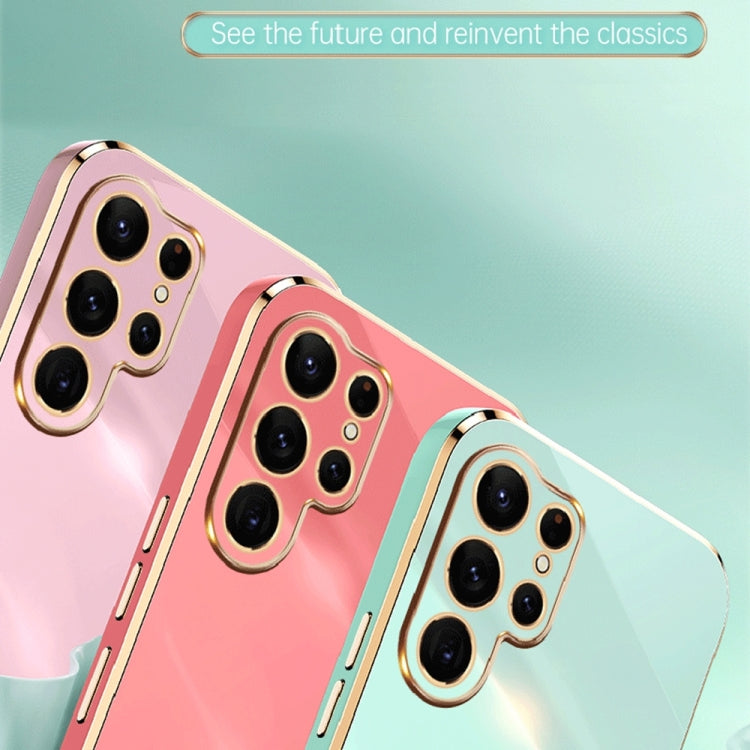 For Samsung Galaxy S22 Ultra 5G XINLI Straight Edge 6D Electroplate TPU Phone Case(Cherry Purple) - free shipping - PMC TechLife - Order now!