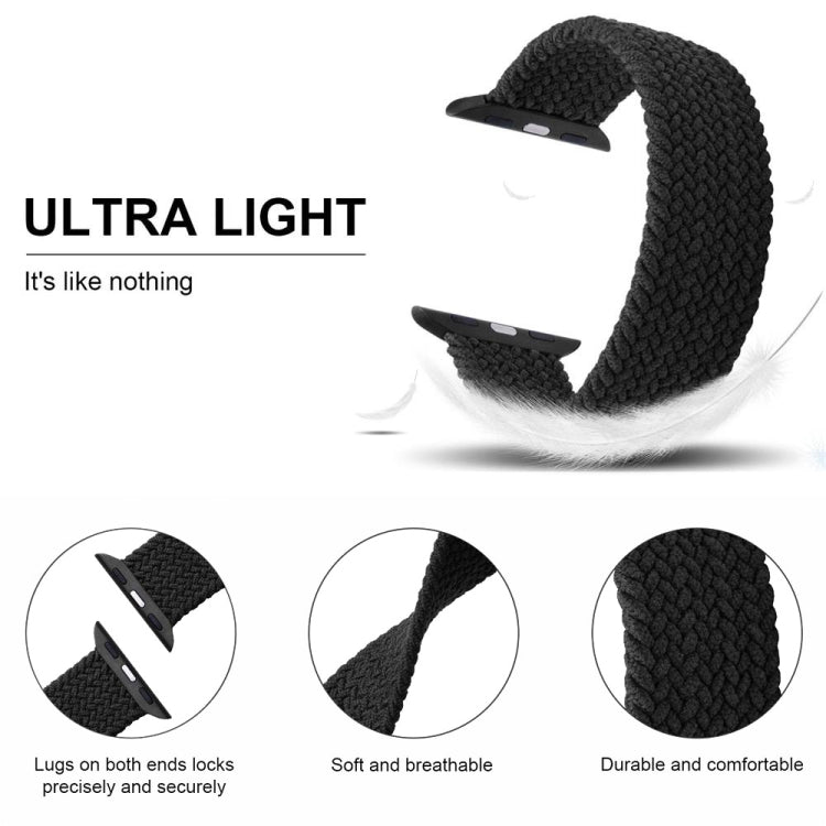 Nylon Single-turn Braided Watch Band For Apple Watch Ultra 49mm&Watch Ultra 2 49mm / Series 9&8&7 45mm / SE 3&SE 2&6&SE&5&4 44mm / 3&2&1 42mm, Length:155mm(Black Chocolate) - Watch Bands by HAWEEL | Online Shopping South Africa | PMC TechLife | Buy Now Pay Later Mobicred