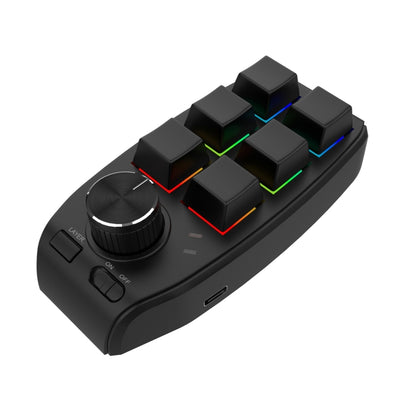 Bluetooth Wireless RGB Custom Mechanical KeyBoard 6 Keys 1 Knob Programming Gaming Keypad(Black) - Mini Keyboard by PMC Jewellery | Online Shopping South Africa | PMC Jewellery