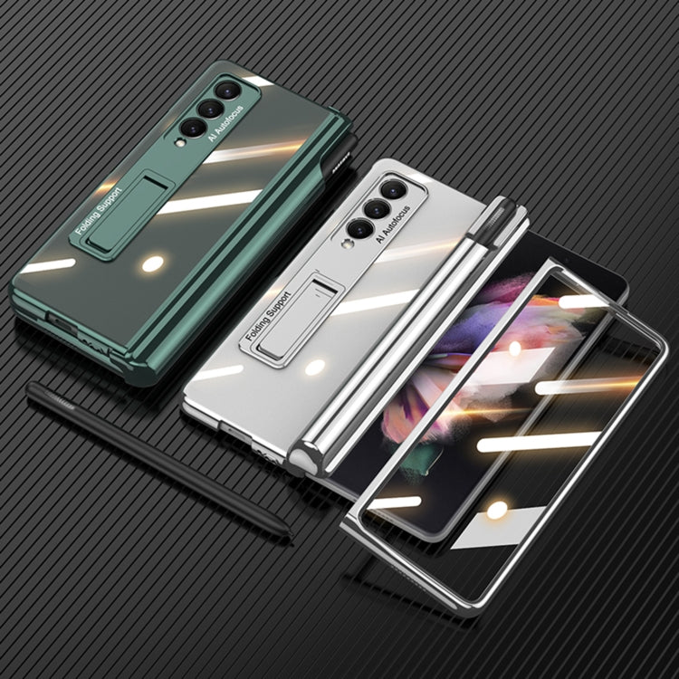 For Samsung Galaxy Z Fold3 5G GKK Magnetic Fold Hinge Shockproof Phone Case with Pen Slots(Green) - Galaxy Phone Cases by GKK | Online Shopping South Africa | PMC Jewellery