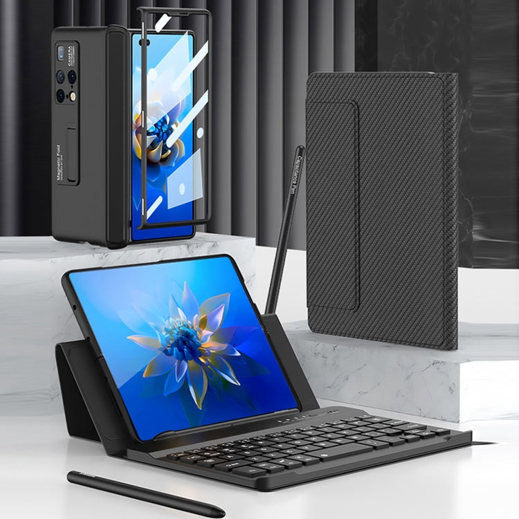 For Huawei Mate X2 GKK Magnetic Folding Bluetooth Keyboard Leather Case with Pen(Carbon Fibre) - Huawei Cases by GKK | Online Shopping South Africa | PMC Jewellery