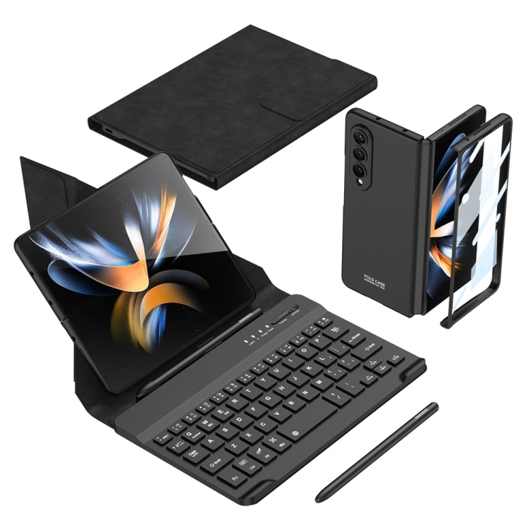 For Samsung Galaxy Z Fold4 GKK Magnetic Folding Bluetooth Keyboard Leather Case with Pen(Black) - Samsung Keyboard by GKK | Online Shopping South Africa | PMC Jewellery