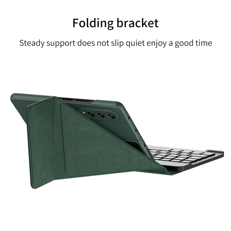 For Samsung Galaxy Z Fold4 GKK Magnetic Folding Bluetooth Keyboard Leather Case with Pen(Green) - Samsung Keyboard by GKK | Online Shopping South Africa | PMC Jewellery