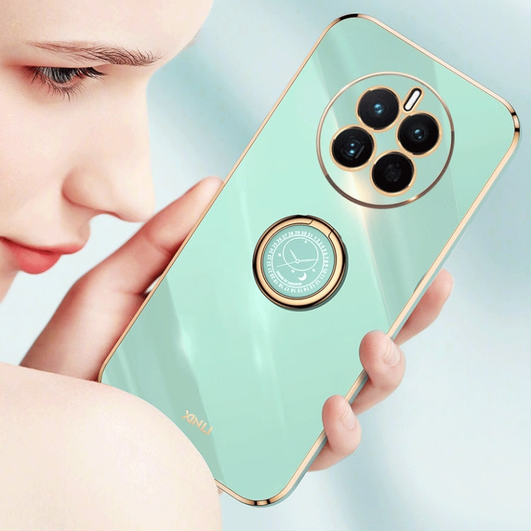 For Huawei nova 10 SE XINLI Straight Edge 6D Electroplate TPU Phone Case with Ring Holder(Cherry Purple) - free shipping - PMC TechLife - Order now!