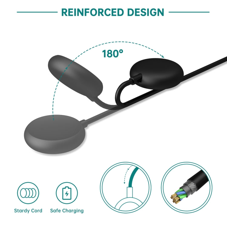 For Google Pixel Watch USB Port Smart Watch Magnetic Charging Cable, Length: 1m(Black) - Other by PMC TechLife | Online Shopping South Africa | PMC TechLife | Buy Now Pay Later Mobicred