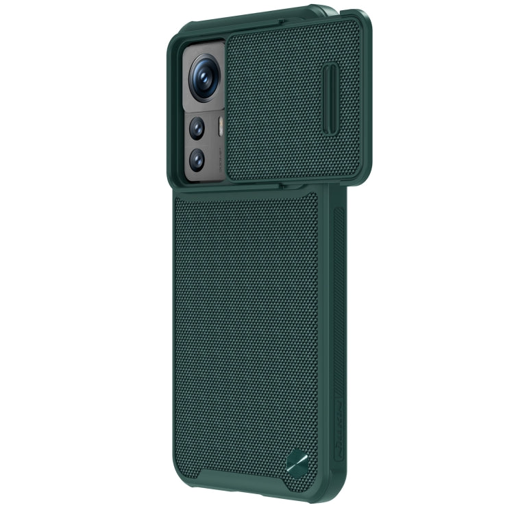 For Xiaomi 12T Pro NILLKIN 3D Textured Camshield PC + TPU Phone Case(Green) - Xiaomi Cases by NILLKIN | Online Shopping South Africa | PMC Jewellery