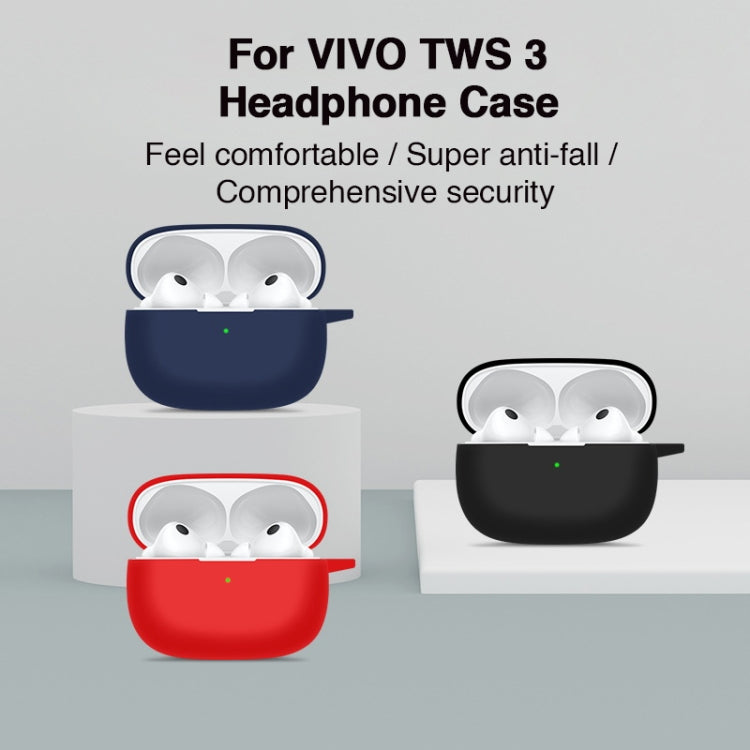 For vivo TWS 3 Silicone Earphone Protective Case(Dark Blue) - Other Earphone Case by PMC Jewellery | Online Shopping South Africa | PMC Jewellery