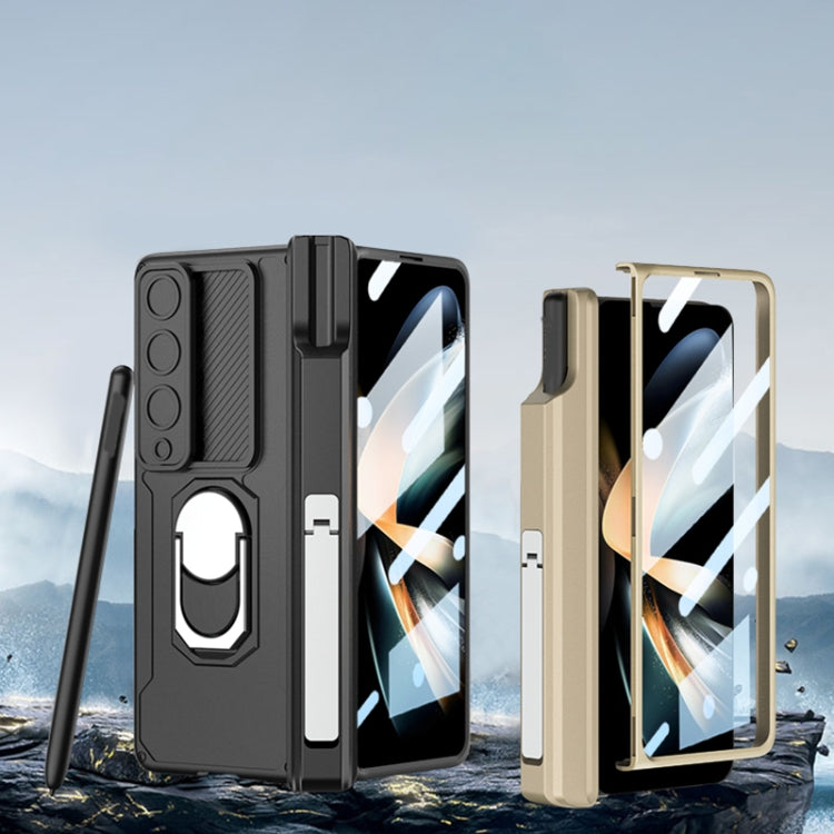 For Samsung Galaxy Z Fold4 GKK Integrated Magnetic Folding Phone Case with Pen Case(Champagne Gold) - Galaxy Z Fold4 5G Cases by GKK | Online Shopping South Africa | PMC TechLife | Buy Now Pay Later Mobicred