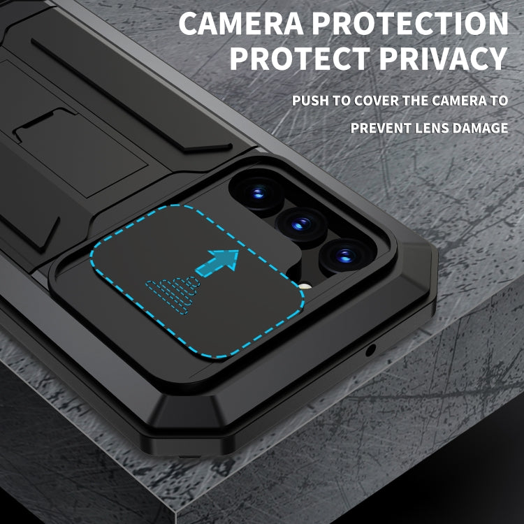 For Samsung Galaxy S23+ 5G R-JUST Sliding Camera Design Life Waterproof Dustproof Shockproof Phone Case(Black) - free shipping - PMC TechLife - Order now!