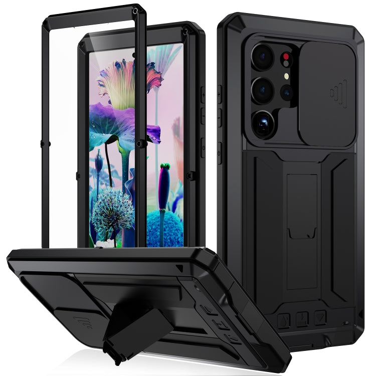 For Samsung Galaxy S23 Ultra 5G R-JUST Sliding Camera Design Life Waterproof Dustproof Shockproof Phone Case(Black) - free shipping - PMC TechLife - Order now!