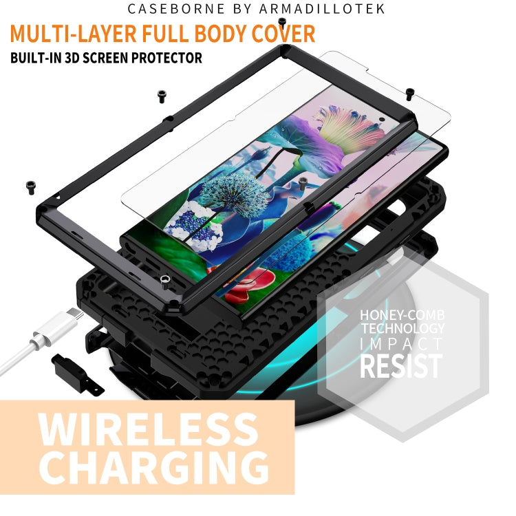 For Samsung Galaxy S23 Ultra 5G R-JUST Sliding Camera Design Life Waterproof Dustproof Shockproof Phone Case(Black) - free shipping - PMC TechLife - Order now!