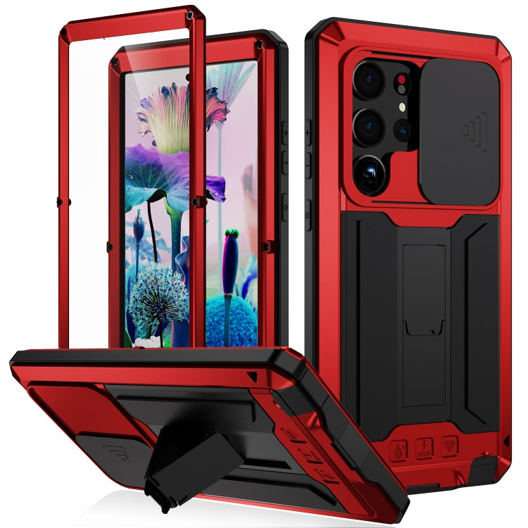 For Samsung Galaxy S23 Ultra 5G R-JUST Sliding Camera Design Life Waterproof Dustproof Shockproof Phone Case(Red) - free shipping - PMC TechLife - Order now!