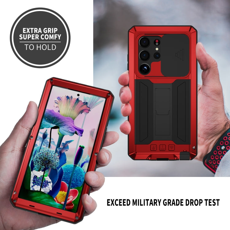 For Samsung Galaxy S23 Ultra 5G R-JUST Sliding Camera Design Life Waterproof Dustproof Shockproof Phone Case(Red) - free shipping - PMC TechLife - Order now!