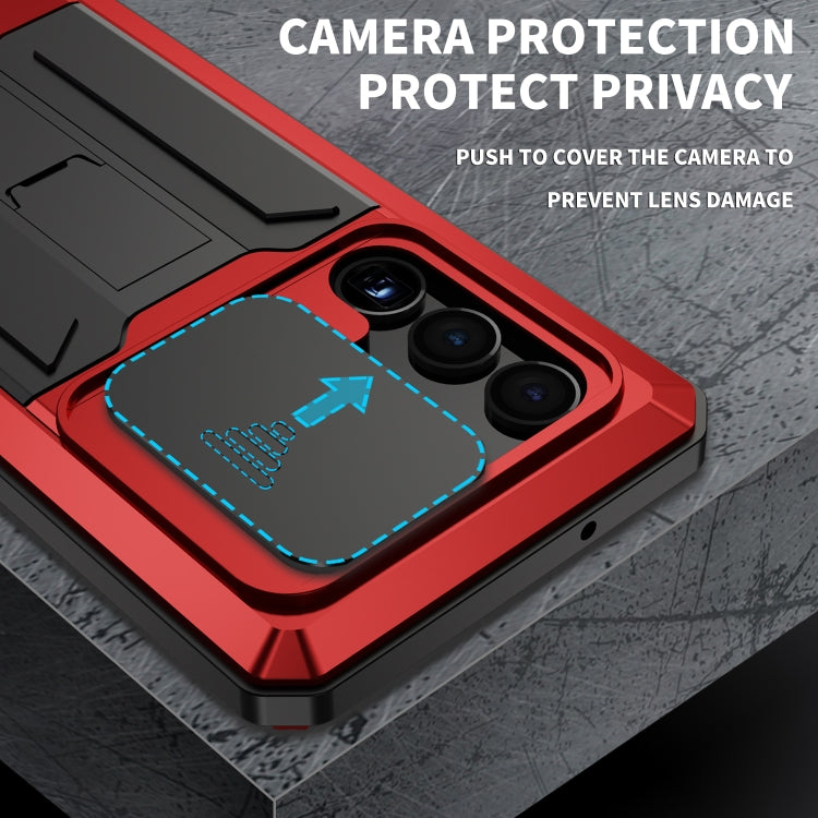 For Samsung Galaxy S23 Ultra 5G R-JUST Sliding Camera Design Life Waterproof Dustproof Shockproof Phone Case(Red) - free shipping - PMC TechLife - Order now!