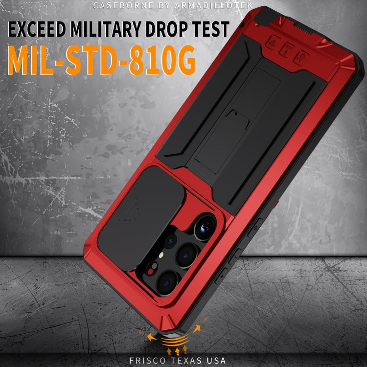 For Samsung Galaxy S23 Ultra 5G R-JUST Sliding Camera Design Life Waterproof Dustproof Shockproof Phone Case(Red) - free shipping - PMC TechLife - Order now!