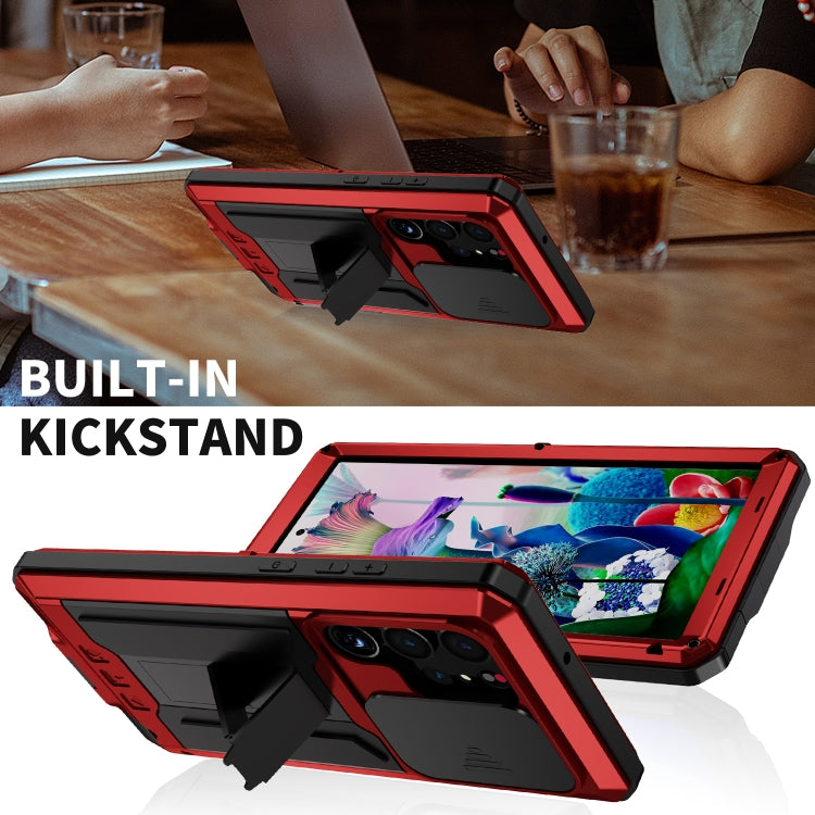 For Samsung Galaxy S23 Ultra 5G R-JUST Sliding Camera Design Life Waterproof Dustproof Shockproof Phone Case(Red) - free shipping - PMC TechLife - Order now!