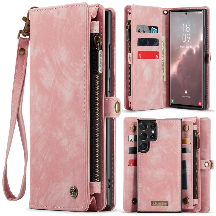 For Samsung Galaxy S23 Ultra 5G CaseMe 008 Detachable Multifunctional Leather Phone Case(Pink) - Galaxy S23 Ultra 5G Cases by CaseMe | Online Shopping South Africa | PMC TechLife | Buy Now Pay Later Mobicred