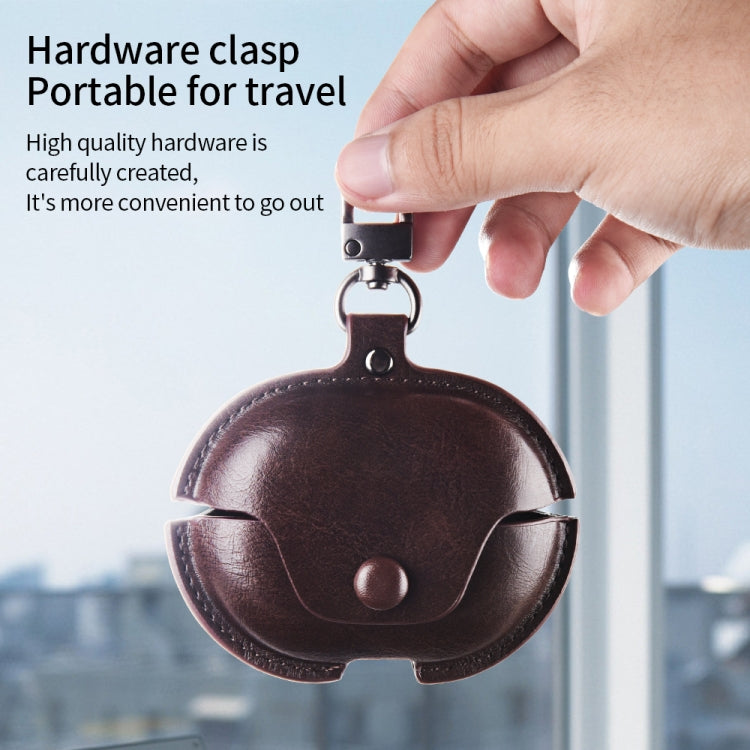 For Huawei FreeBuds Pro Business Leather Earphone Protective Case with Hook(Black) - free shipping - PMC TechLife - Order now!