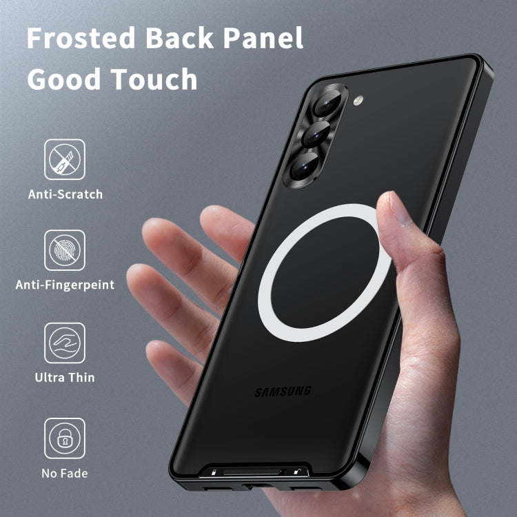 For Samsung Galaxy S23 5G MagSafe Magnetic Frosted Metal Phone Case(Black) - Galaxy S23 5G Cases by PMC TechLife | Online Shopping South Africa | PMC TechLife