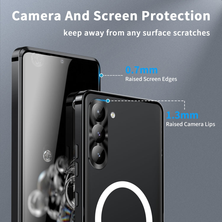 For Samsung Galaxy S23 5G MagSafe Magnetic Frosted Metal Phone Case(Black) - Galaxy S23 5G Cases by PMC TechLife | Online Shopping South Africa | PMC TechLife