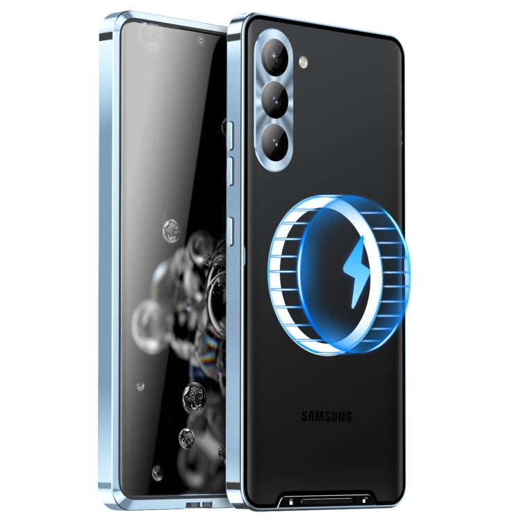 For Samsung Galaxy S23 5G MagSafe Magnetic Frosted Metal Phone Case(Blue) - Galaxy S23 5G Cases by PMC TechLife | Online Shopping South Africa | PMC TechLife | Buy Now Pay Later Mobicred
