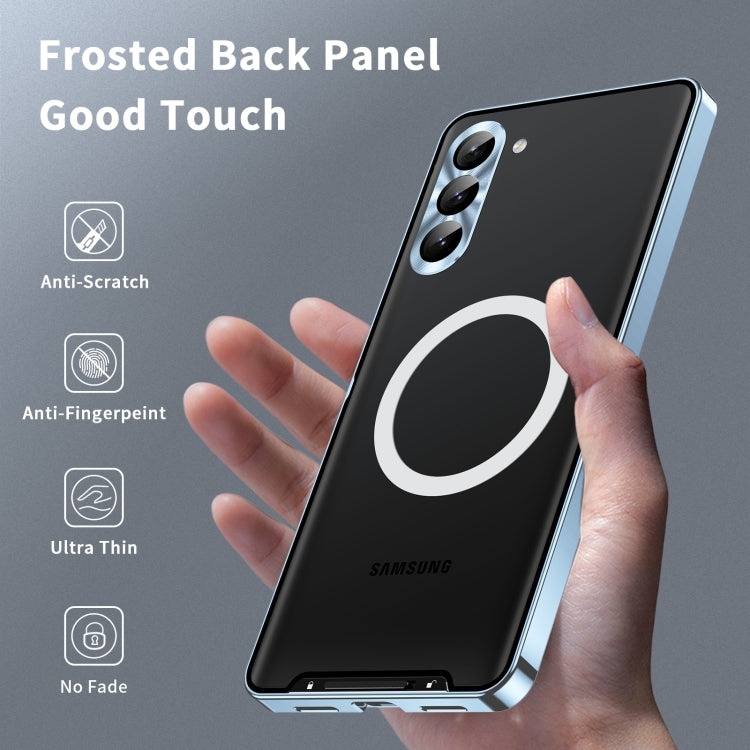 For Samsung Galaxy S23 5G MagSafe Magnetic Frosted Metal Phone Case(Blue) - Galaxy S23 5G Cases by PMC TechLife | Online Shopping South Africa | PMC TechLife | Buy Now Pay Later Mobicred
