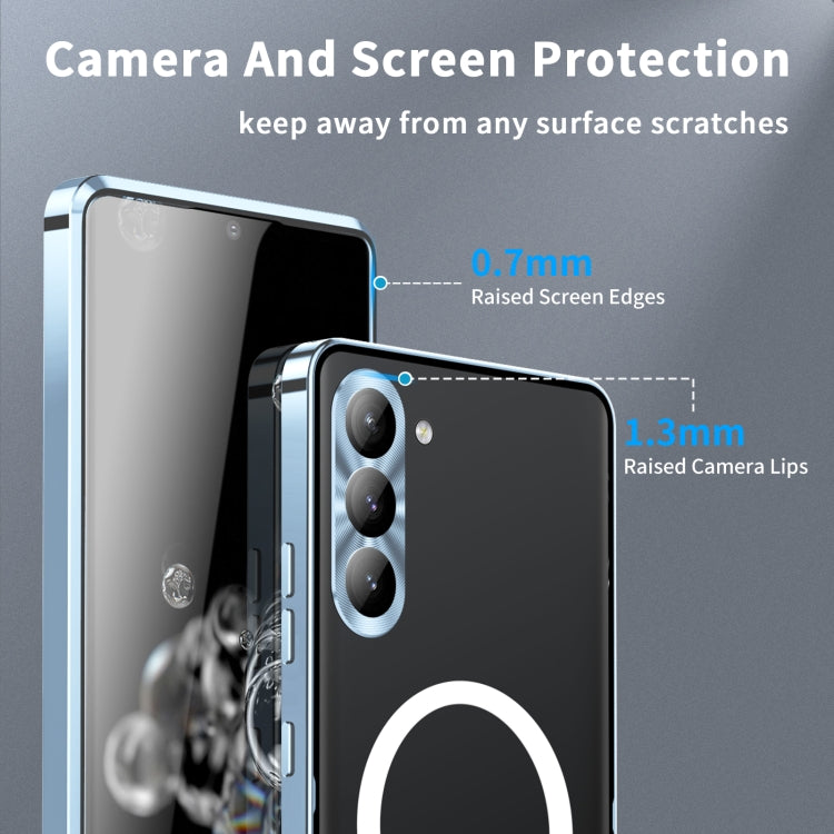 For Samsung Galaxy S23 5G MagSafe Magnetic Frosted Metal Phone Case(Blue) - Galaxy S23 5G Cases by PMC TechLife | Online Shopping South Africa | PMC TechLife | Buy Now Pay Later Mobicred