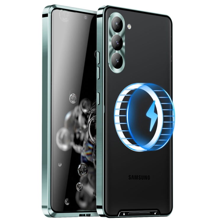 For Samsung Galaxy S23 5G MagSafe Magnetic Frosted Metal Phone Case(Green) - Galaxy S23 5G Cases by PMC TechLife | Online Shopping South Africa | PMC TechLife