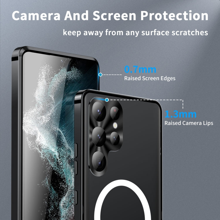 For Samsung Galaxy S23 Ultra 5G MagSafe Magnetic Frosted Metal Phone Case(Black) - Galaxy S23 Ultra 5G Cases by PMC TechLife | Online Shopping South Africa | PMC TechLife