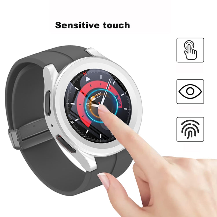 For Samsung Galaxy Watch5 Pro 45mm PC + Tempered Film Fuel Injection Watch Protective Case(White) - free shipping - PMC TechLife - Order now!