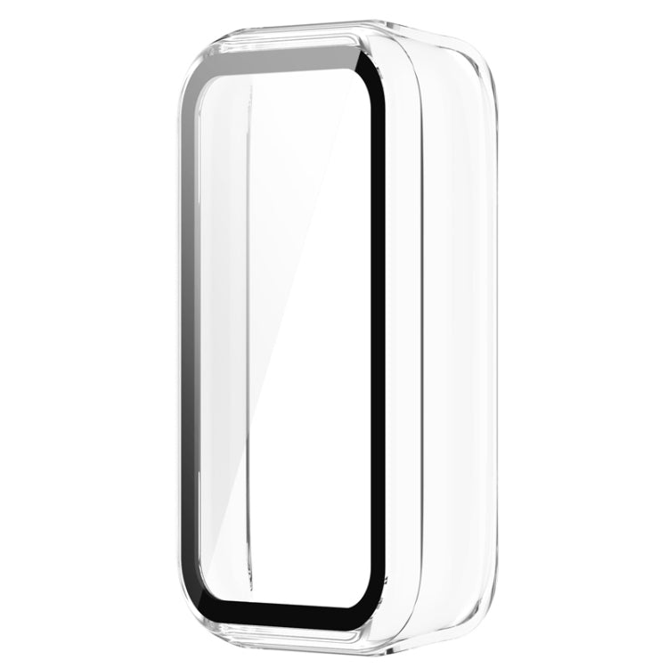 For Amazfit Band 7 PC + Tempered Glass Integrated Protective Watch Case(Transparent White) - free shipping - PMC TechLife - Order now!