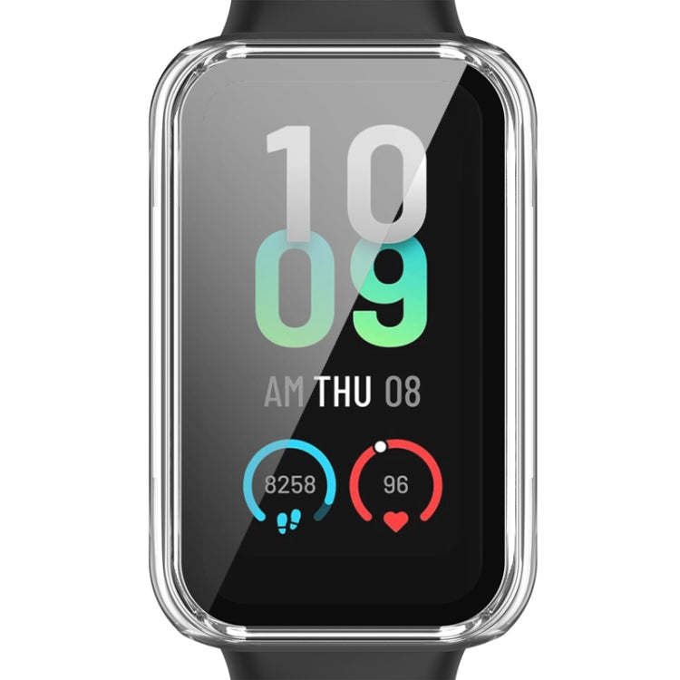 For Amazfit Band 7 PC + Tempered Glass Integrated Protective Watch Case(Transparent White) - free shipping - PMC TechLife - Order now!