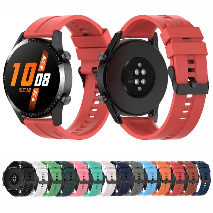 For Huawei Watch 3 Pro New 20mm Silicone Black Buckle Watch Band(Cabernet Orange) - free shipping - PMC TechLife - Order now!