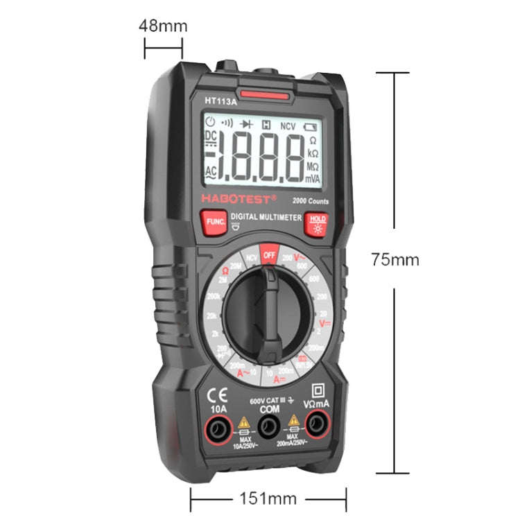 HABOTEST HT113C Automatic Range High-precision Digital Multimeter - free shipping - PMC TechLife - Order now!