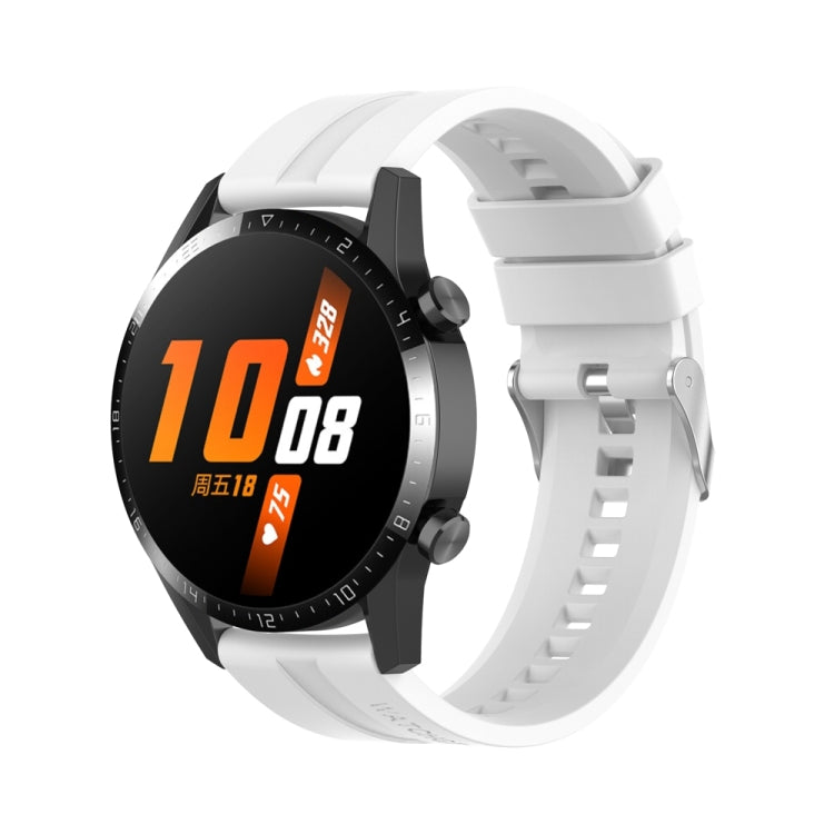 For Huawei Watch Buds / Watch 3 Pro New 22mm Silicone Silver Buckle Watch Band(White) - free shipping - PMC TechLife - Order now!