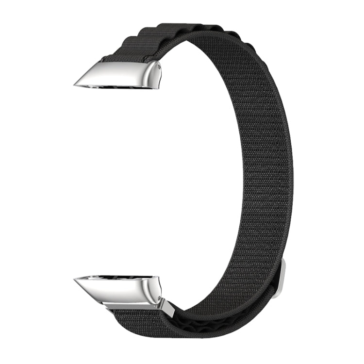 For Huawei Band 6 / Honor Band 6 / 7 MIJOBS Nylon Breathable Watch Band(Black Silver) - Watch Bands by MIJOBS | Online Shopping South Africa | PMC TechLife | Buy Now Pay Later Mobicred