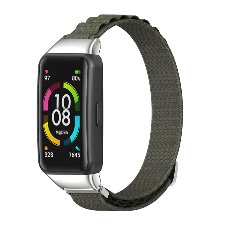 For Huawei Band 7 / 7 NFC MIJOBS Nylon Breathable Watch Band(Army Green Silver) - free shipping - PMC TechLife - Order now!