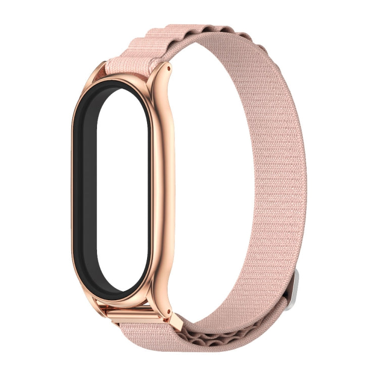 For Xiaomi Mi Band 6 / 5 / 4 / 3 MIJOBS PLUS Nylon Breathable Watch Band(Pink Rose Gold) - Watch Bands by MIJOBS | Online Shopping South Africa | PMC TechLife | Buy Now Pay Later Mobicred