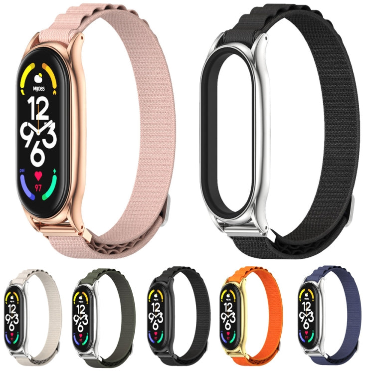 For Xiaomi Mi Band 6 / 5 / 4 / 3 MIJOBS PLUS Nylon Breathable Watch Band(Pink Rose Gold) - Watch Bands by MIJOBS | Online Shopping South Africa | PMC TechLife | Buy Now Pay Later Mobicred