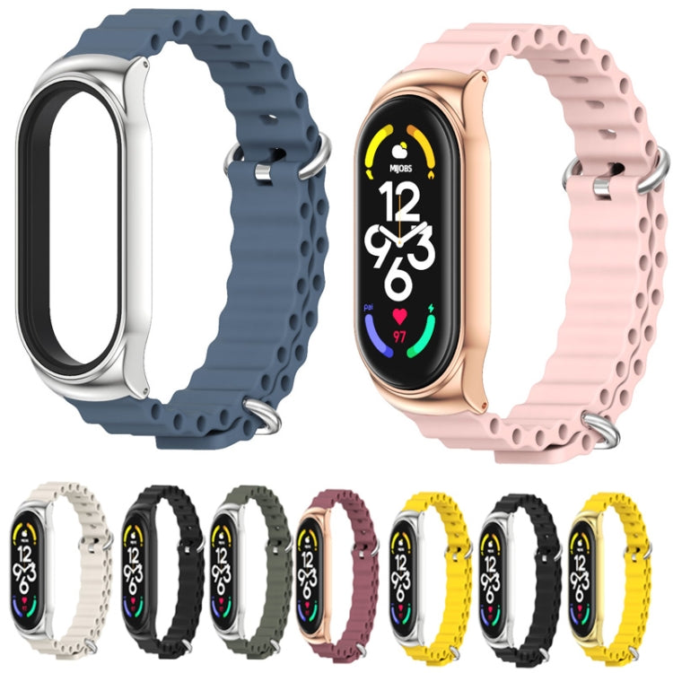 For Xiaomi Mi Band 7 / 7 NFC MIJOBS CS Marine Silicone Breathable Watch Band(Pink Rose Gold) - Watch Bands by MIJOBS | Online Shopping South Africa | PMC TechLife | Buy Now Pay Later Mobicred