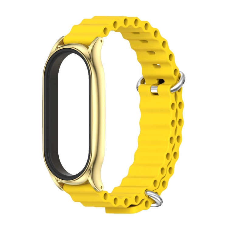 For Xiaomi Mi Band 6 / 5 / 4 / 3 MIJOBS PLUS Marine Silicone Breathable Watch Band(Yellow Gold) - Watch Bands by MIJOBS | Online Shopping South Africa | PMC TechLife | Buy Now Pay Later Mobicred