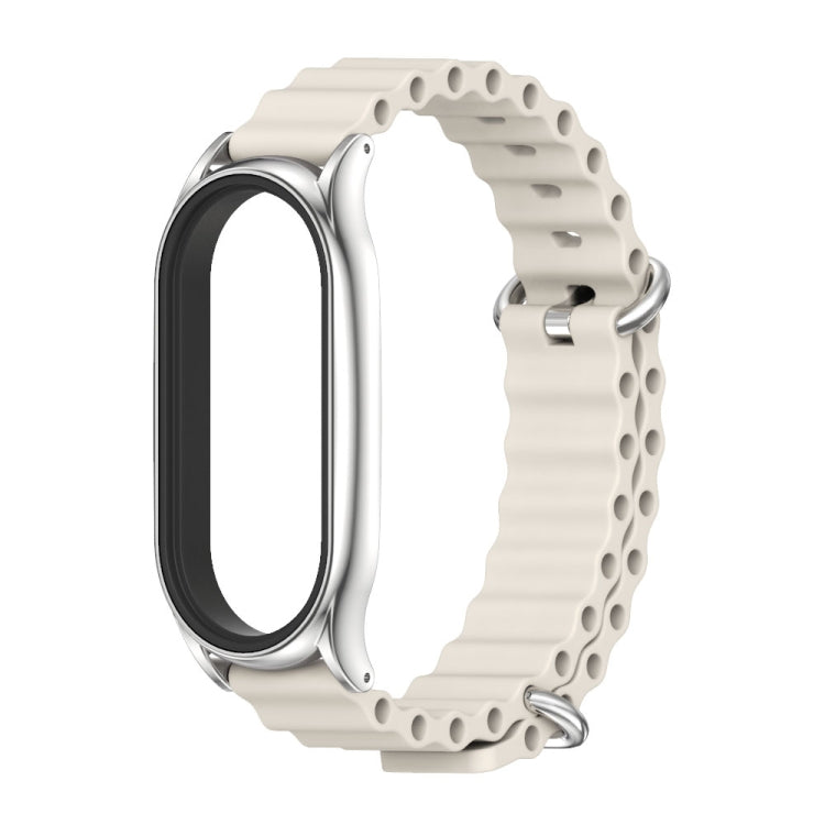 For Xiaomi Mi Band 6 / 5 / 4 / 3 MIJOBS PLUS Marine Silicone Breathable Watch Band(Grey Silver) - free shipping - PMC TechLife - Order now!