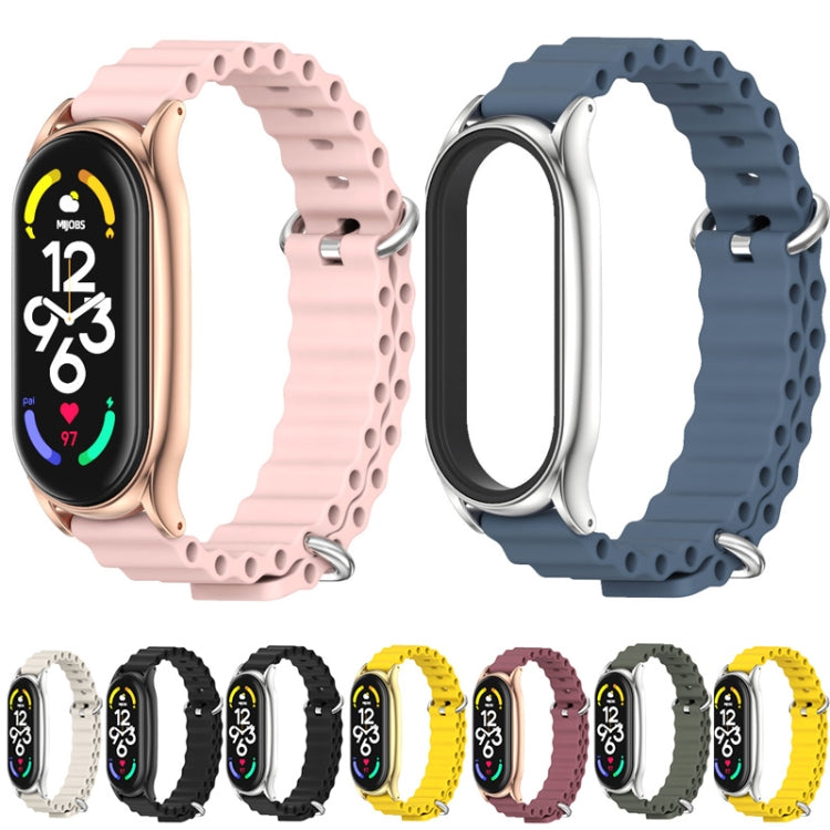 For Xiaomi Mi Band 6 / 5 / 4 / 3 MIJOBS PLUS Marine Silicone Breathable Watch Band(Grey Silver) - free shipping - PMC TechLife - Order now!