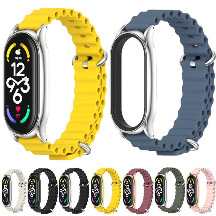 For Xiaomi Mi Band 7 / 7 NFC MIJOBS PLUS Marine Silicone Breathable Watch Band(Black) - Watch Bands by MIJOBS | Online Shopping South Africa | PMC TechLife | Buy Now Pay Later Mobicred