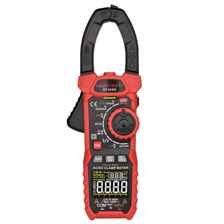 HABOTEST HT208D 1000A Digital Clamp Multi-Function Burn-proof Universal Meter - free shipping - PMC TechLife - Order now!