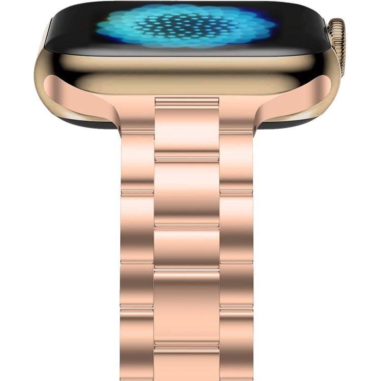 Small Waist Stainless Steel Watch Band For Apple Watch Ultra 49mm&Watch Ultra 2 49mm / Series 9&8&7 45mm / SE 3&SE 2&6&SE&5&4 44mm / 3&2&1 42mm(Rose Gold) - free shipping - PMC TechLife - Order now!